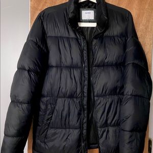 Men Black Puffer Jacket Old Navy